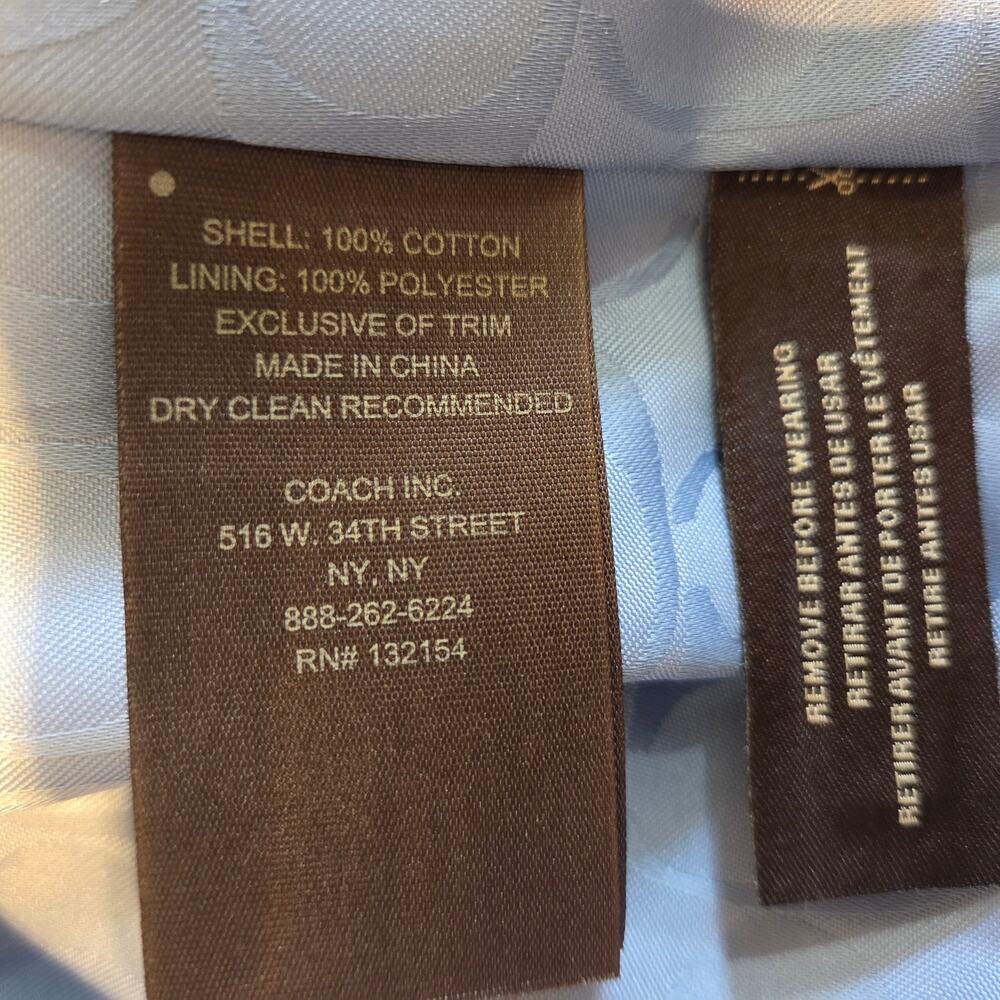 Coach Trench Coat Double Breasted, Belted, above the knee length, sz XL Tan - Picture 12 of 13